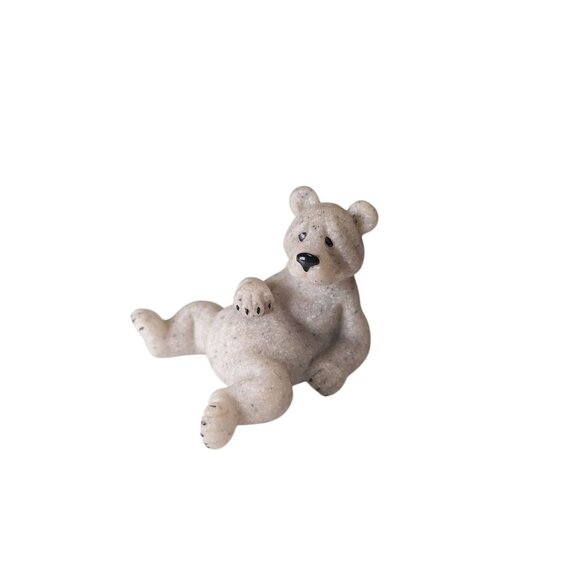 Quarry Critters Tiny Baby Bear 2000s Figurine Resin Stone Small Vintage Lazy - Picture 2 of 7